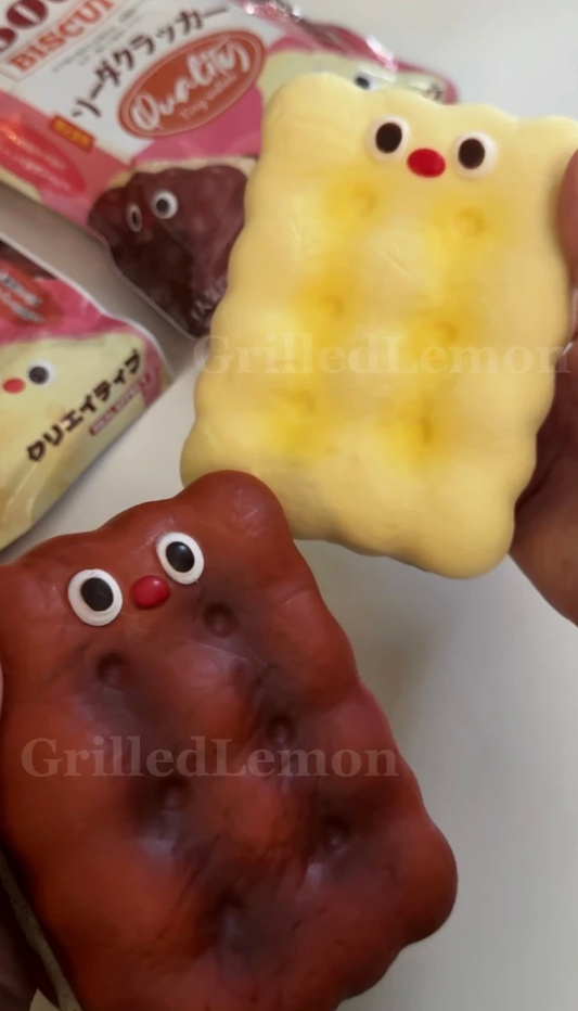 2 Flavours! Jumbo RedNose Chocolate Strawberry Cream Soda Biscuit Squishy