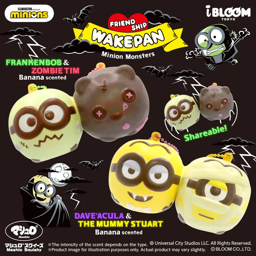 Minions x I-Bloom WakePan Halloween Share Bread Chigiri Squishy