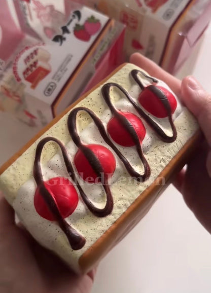 Thick Fluffy Strawberry Chocolate Sandwich Squishy