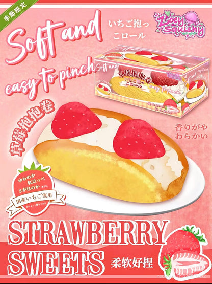 Strawberry Vanilla Whipped Cream Crepe Squishy