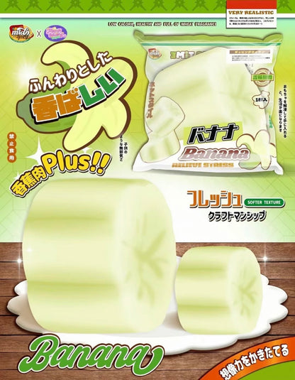 Jumbo Soft Creamy Sliced Green Unripe Banana Squishy