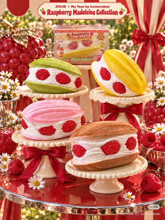 Fluffy Realistic Raspberry Cream Baked Madeleine