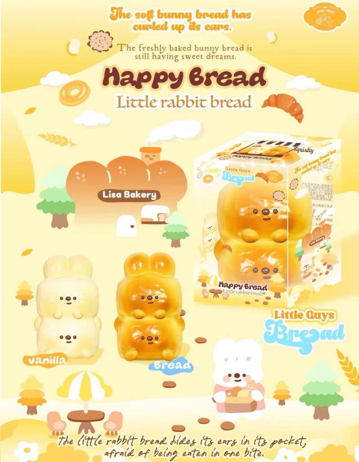 Jumbo Fluffy Linked Rabbit Toasted Bread Breakfast Rolls Squishy