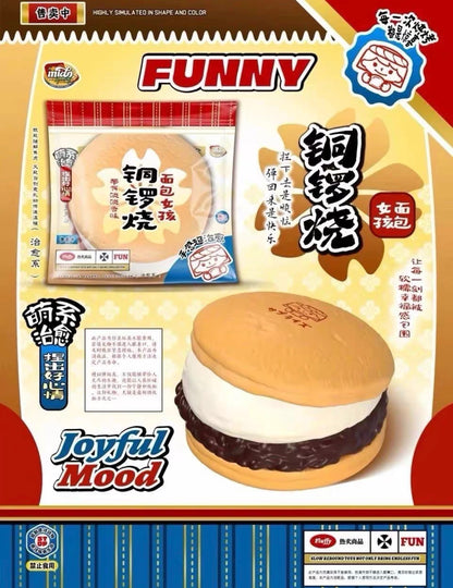 Fluffy Creamy Thick Girl Mascot Dorayaki Pancake Squishy