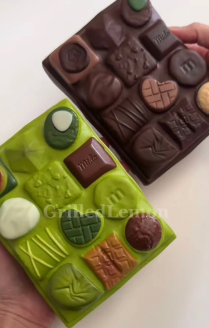 2 Colours! Jumbo Chocolate Block Dessert Bar Squishy