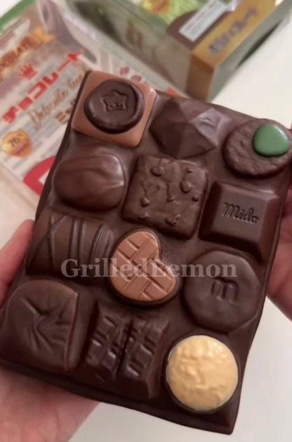 2 Colours! Jumbo Chocolate Block Dessert Bar Squishy