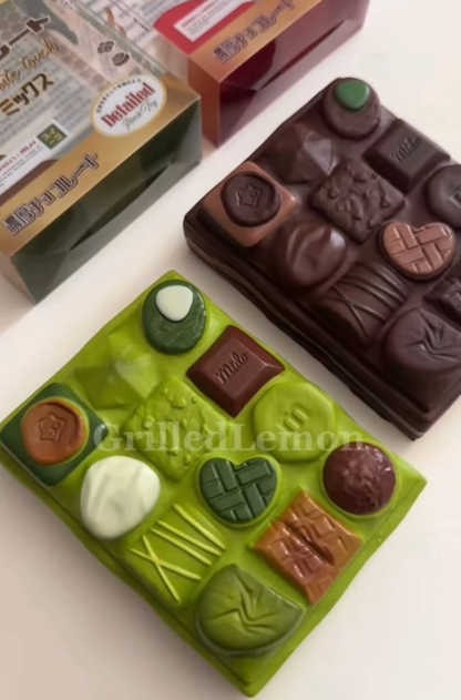 2 Colours! Jumbo Chocolate Block Dessert Bar Squishy