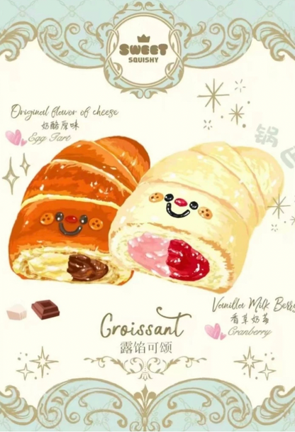 2 Colours! Jumbo Cute Butter Croissant Bread Squishy
