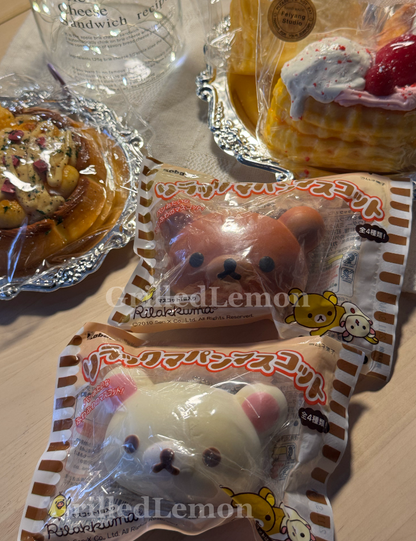 4 Designs! Vintage Rilakkuma Korilakkuma Sandwich & Bread Squishy