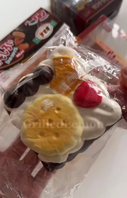 Chocolate Whipped Cream Cookie Square Cake Squishy