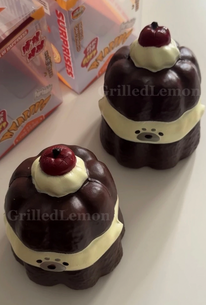 Jumbo Seal Pudding Cherry Cream Canele Squishy