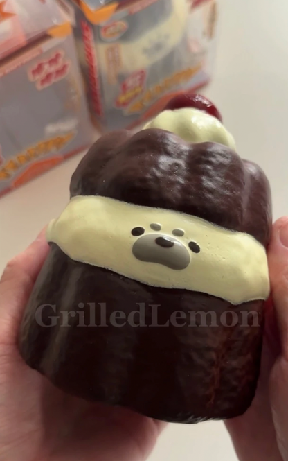 Jumbo Seal Pudding Cherry Cream Canele Squishy