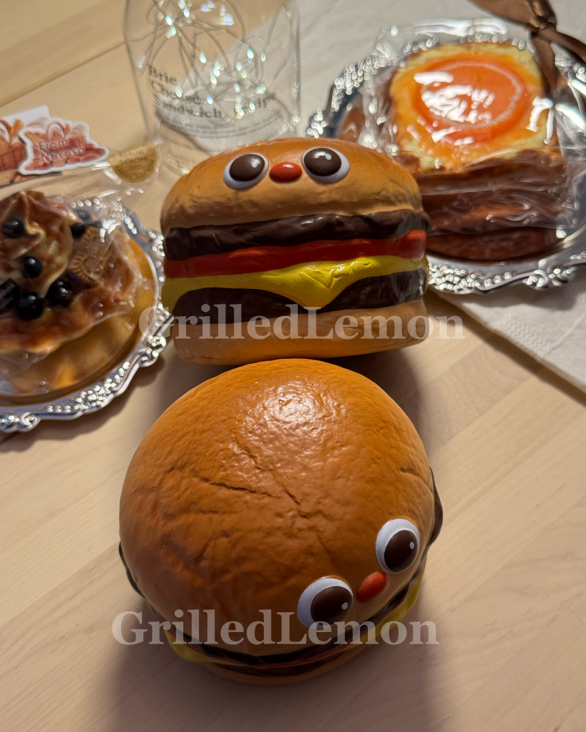 Jumbo RedNose Fluffy Double Cheeseburger Squishy
