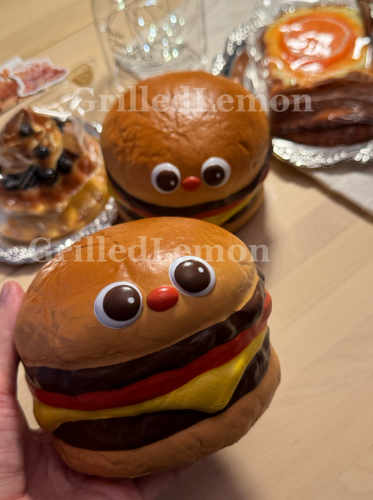 Jumbo RedNose Fluffy Double Cheeseburger Squishy