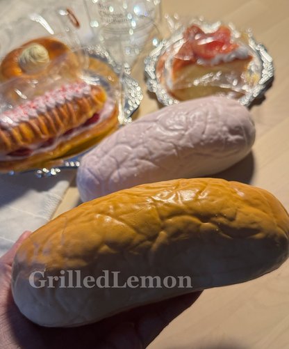 2 Flavours! Fluffy Realistic Sausage Bread Roll Squishy