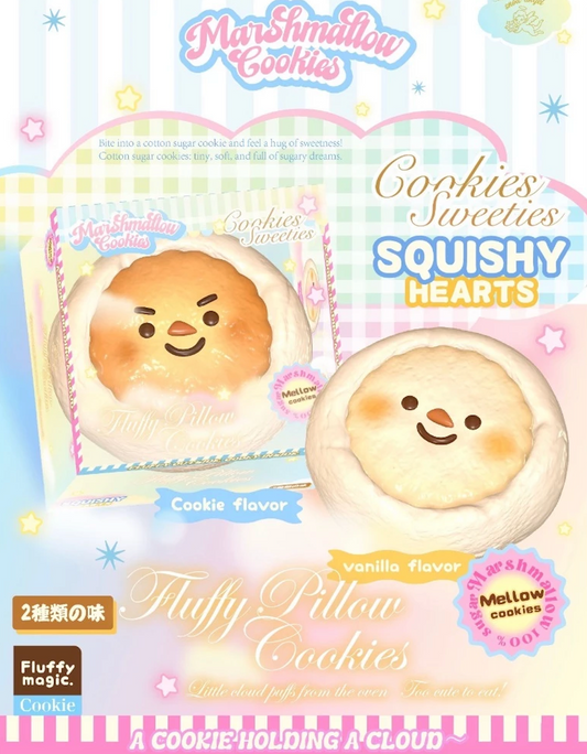 Fluffy Snowman Marshmallow Toasted Cookie Squishy