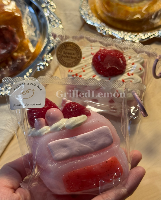 Premium Sweets Series - Strawberry Double Layer Mochi Taba Squishy
