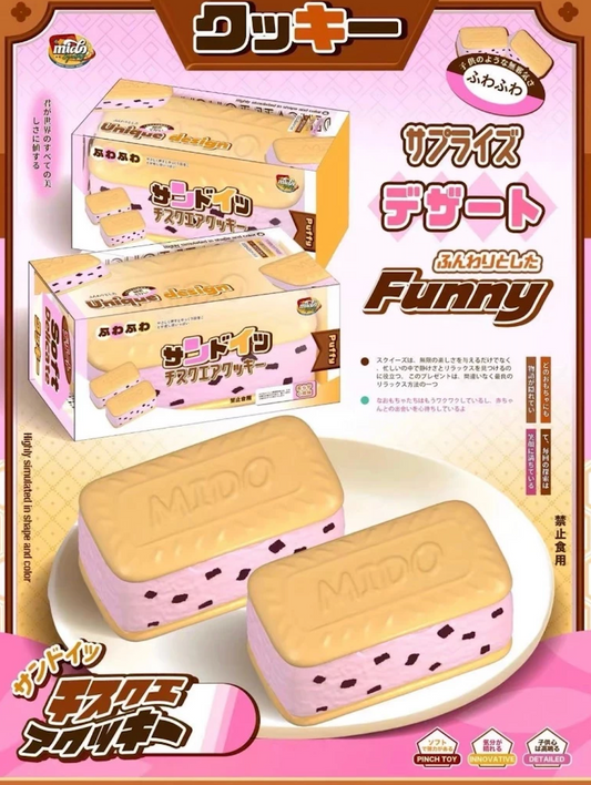 Strawberry Chocolate Ice Cream Cookie Sandwich Bar Squishy