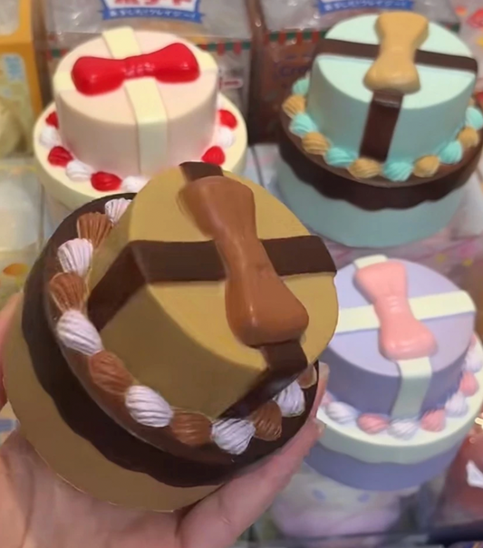 4 Colours! Slow Rising Soft Cute Mini Tiered Birthday Cake Squishy