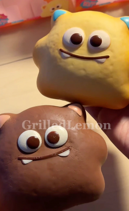 2 Flavours! Realistic Soft Fluffy Monster Mascot Fluffy Bread Squishy