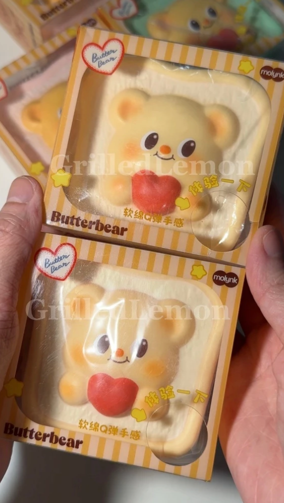 Molynk x Butterbear Squishy - ButterBear Heart Thick Toast Squishy