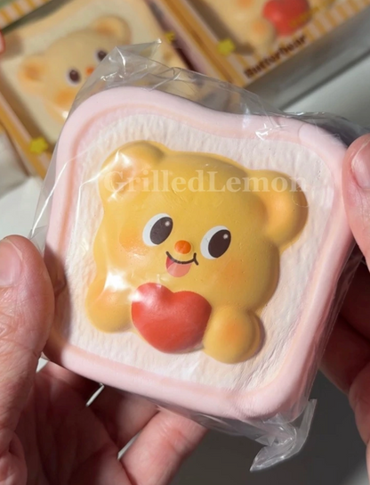Molynk x Butterbear Squishy - ButterBear Heart Thick Toast Squishy