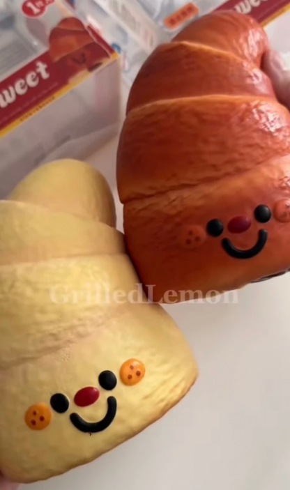 2 Colours! Jumbo Cute Butter Croissant Bread Squishy