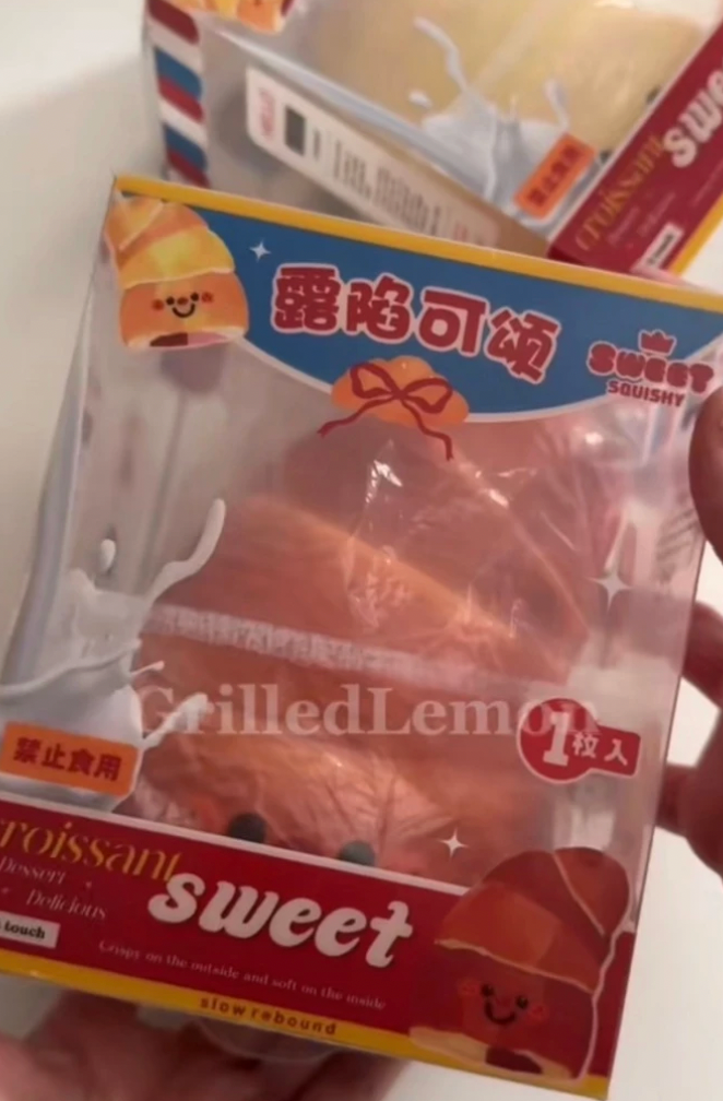 2 Colours! Jumbo Cute Butter Croissant Bread Squishy