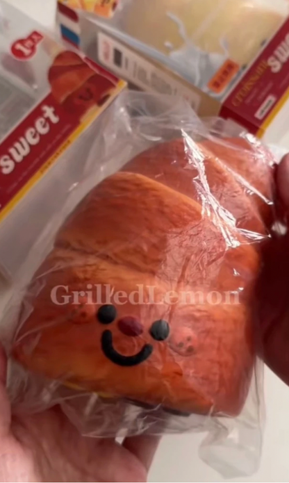 2 Colours! Jumbo Cute Butter Croissant Bread Squishy