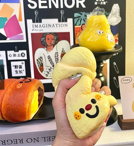 2 Colours! Jumbo Cute Butter Croissant Bread Squishy