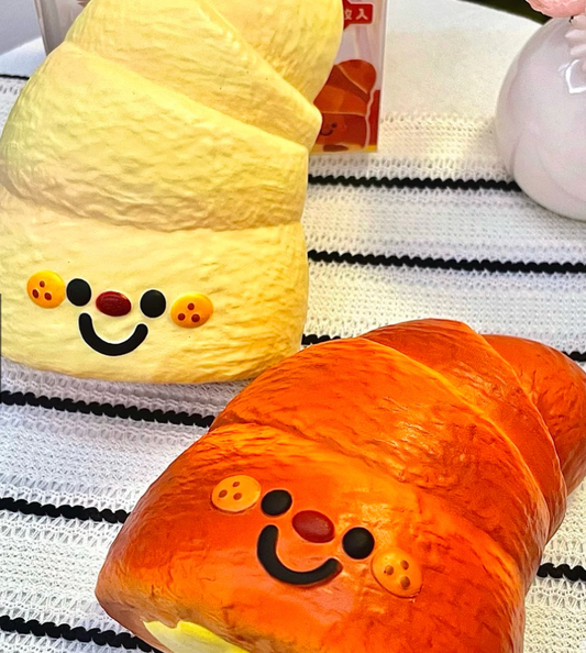 2 Colours! Jumbo Cute Butter Croissant Bread Squishy