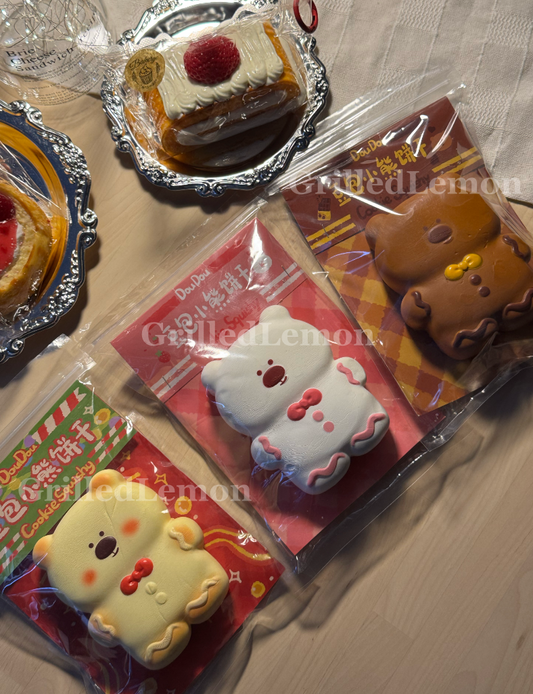 3 Colours! Doubao PuppyBear Gingerbread Cookie Mascot Squishy