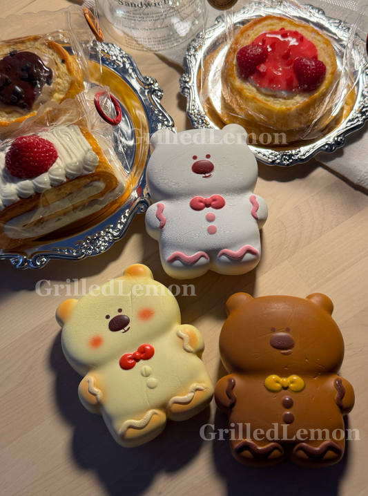 3 Colours! Doubao PuppyBear Gingerbread Cookie Mascot Squishy