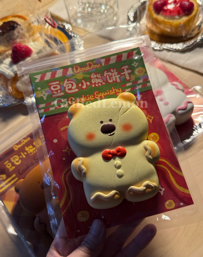 3 Colours! Doubao PuppyBear Gingerbread Cookie Mascot Squishy