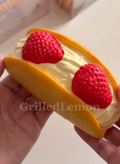 Strawberry Vanilla Whipped Cream Crepe Squishy