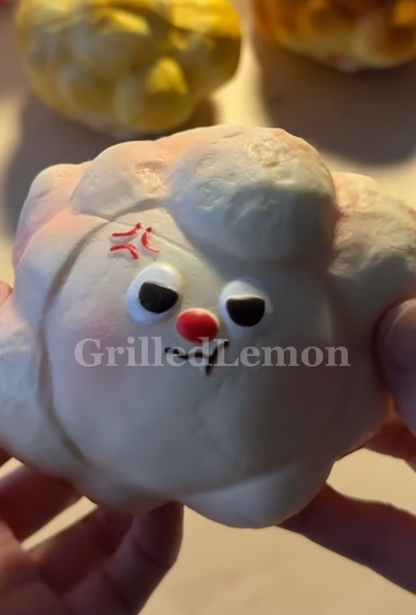 RedNose Strawberry Pink Popcorn Angry Auntie Mascot Squishy