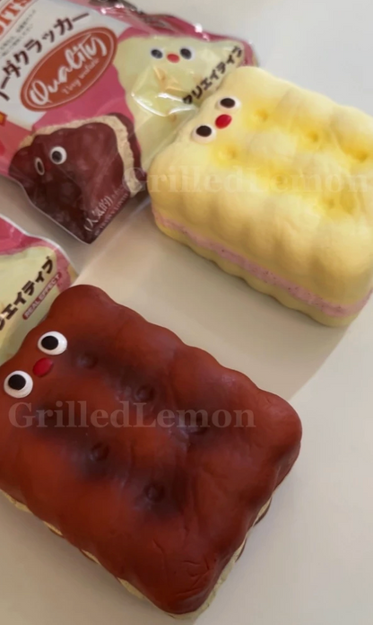 2 Flavours! Jumbo RedNose Chocolate Strawberry Cream Soda Biscuit Squishy