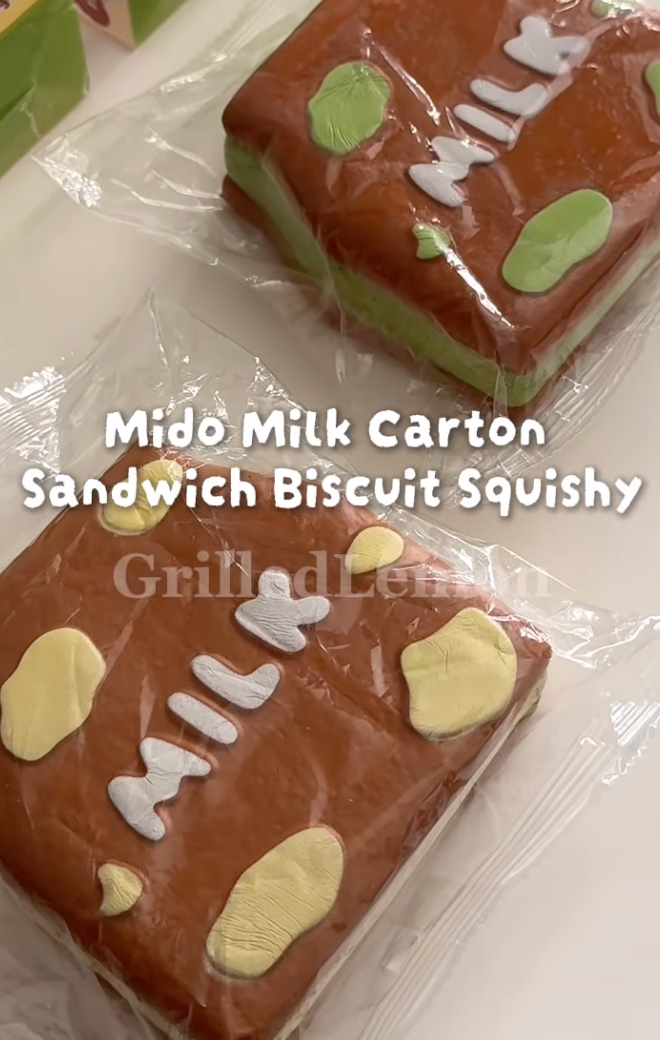 2 Flavours! Milk Carton Calcium Sandwich Cookie Squishy