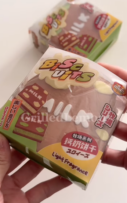 2 Flavours! Milk Carton Calcium Sandwich Cookie Squishy