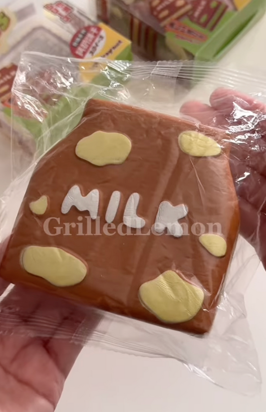 2 Flavours! Milk Carton Calcium Sandwich Cookie Squishy