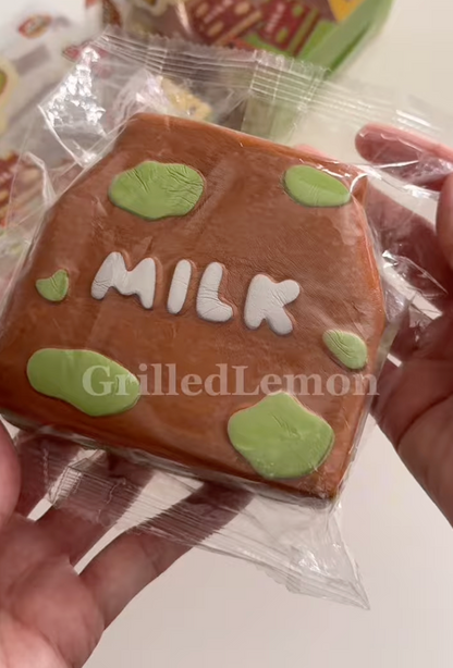 2 Flavours! Milk Carton Calcium Sandwich Cookie Squishy