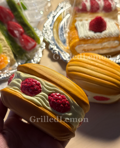 Fluffy Realistic Raspberry Cream Baked Madeleine