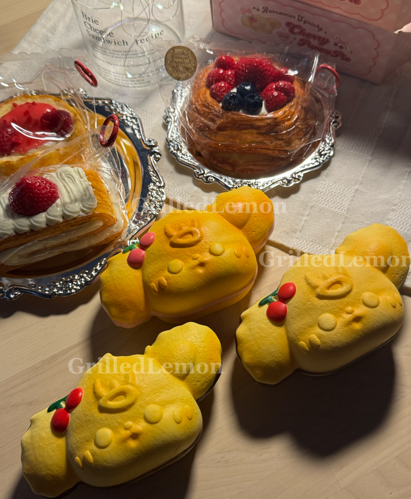 2 Flavours! Fluffy Realistic Cherry Cream Puppy Mascot Squishy