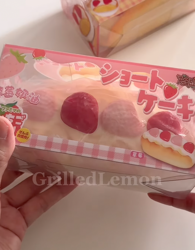 Pink Fluffy Strawberry Cream Bread Bun Squishy