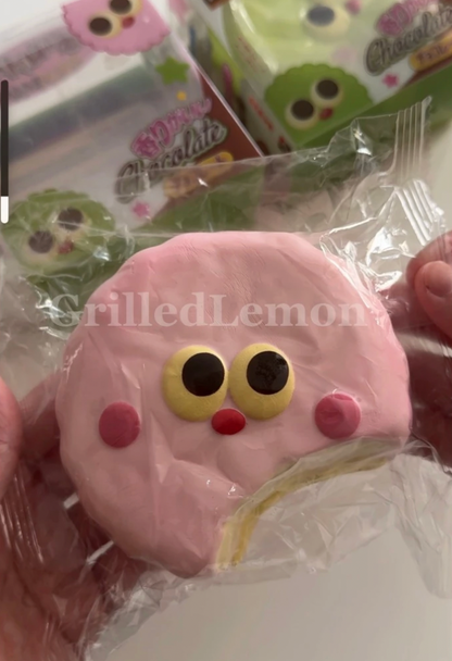 2 Colours! Pink Strawberry Matcha Bitten Chocolate Pie Squishy