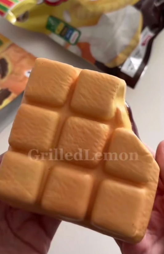 Realistic Jumbo Fluffy Chocolate Plain Waffle Squishy
