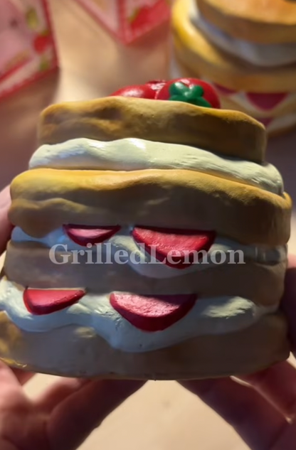 Jumbo Stacked Strawberry Pancake Tower Squishy