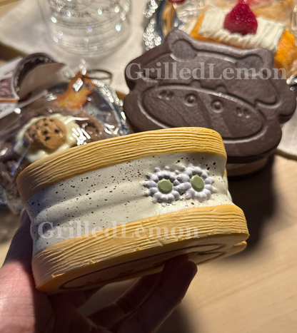 2 Flavours! Hokkaido Milk Chocolate Vanilla Cow Mascot Biscuit Squishy