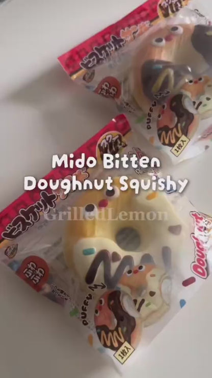 2 Colours! Jumbo RedNose Chocolate Drizzle Bitten Donut Squishy