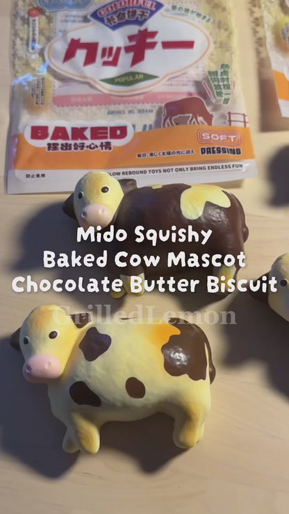 Set of 2 - Baked Cow Chocolate & Butter Bread Squishy